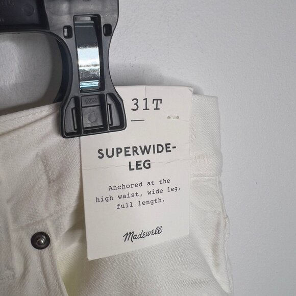 Madewell $138 Tall Superwide-Leg Jeans: Airy Denim Edition White Size T31 NU710 - Picture 6 of 11